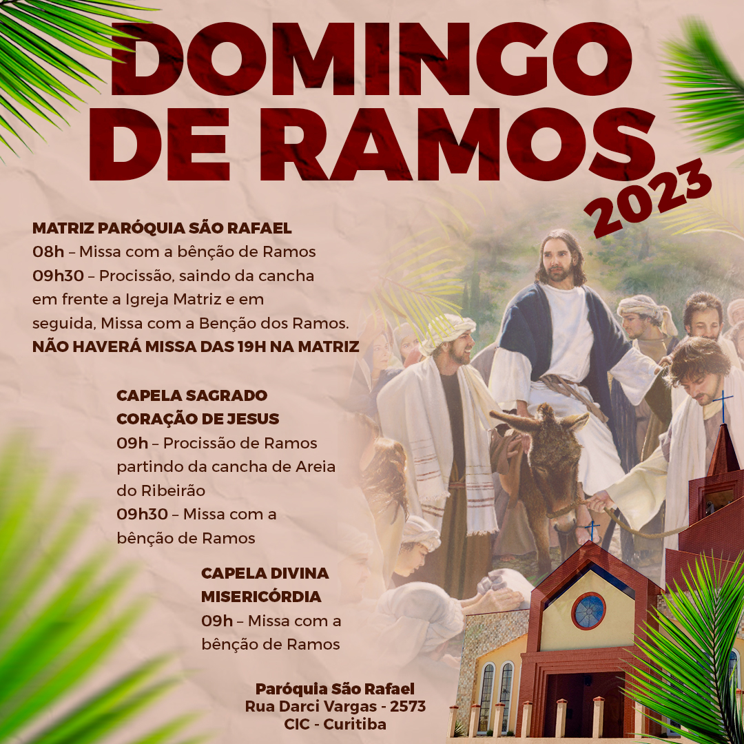 Horários de Missa do Domingo de Ramos