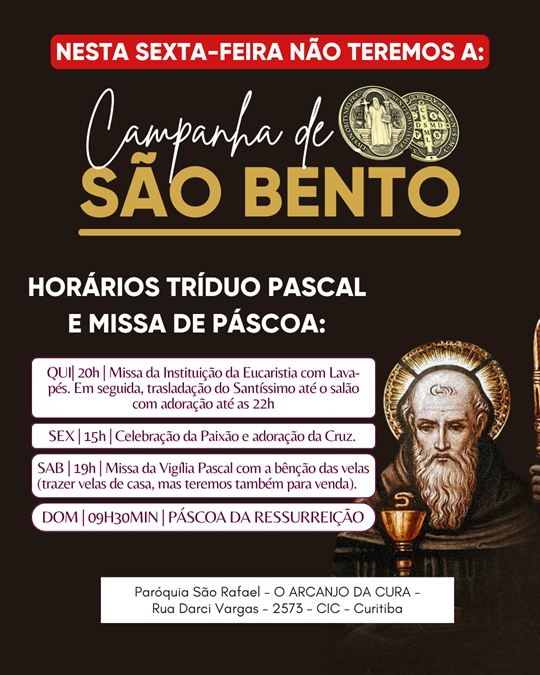 Programação da Semana Santa e Aviso Importante