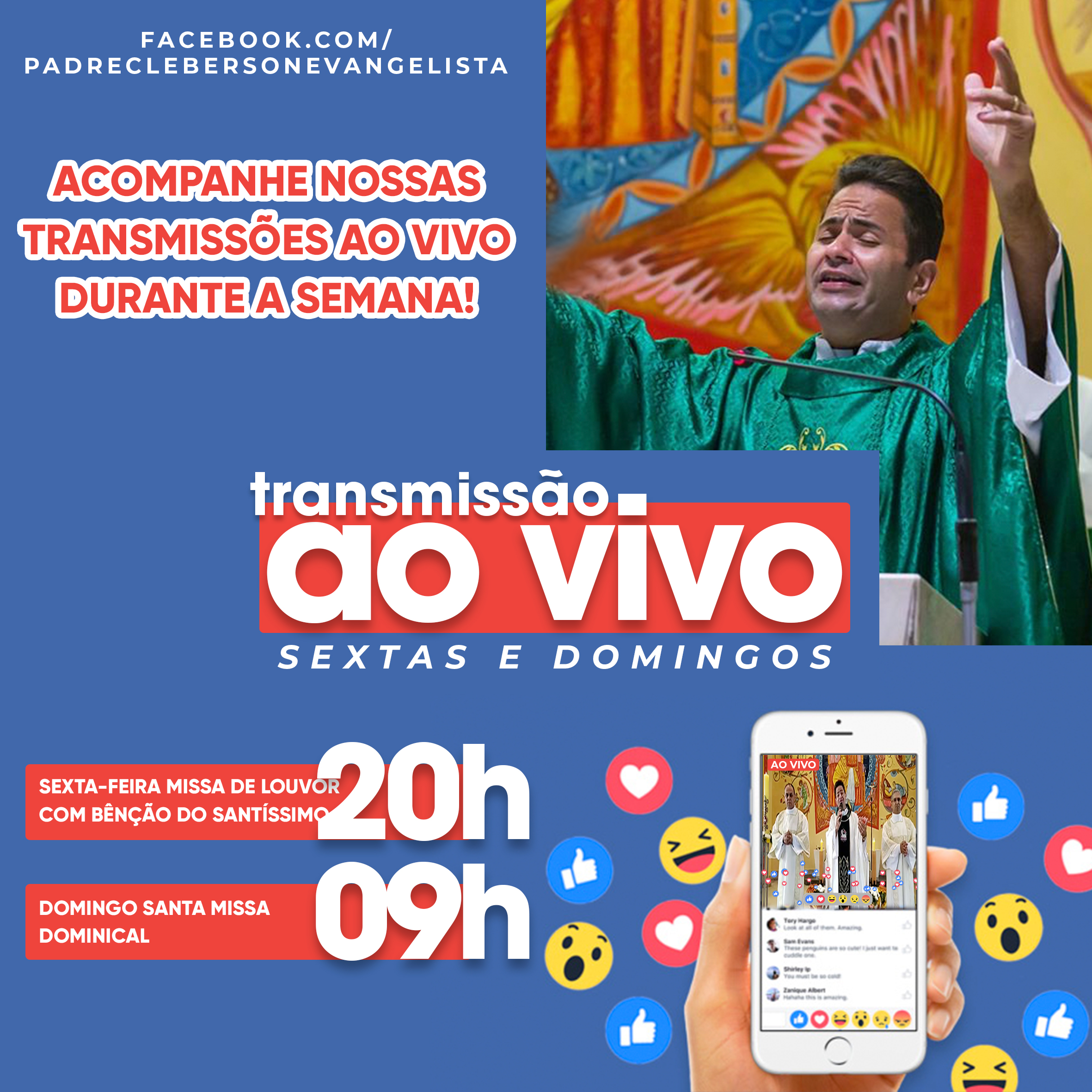 Horários de transmissões ao vivo na Paróquia São Rafael Arcanjo