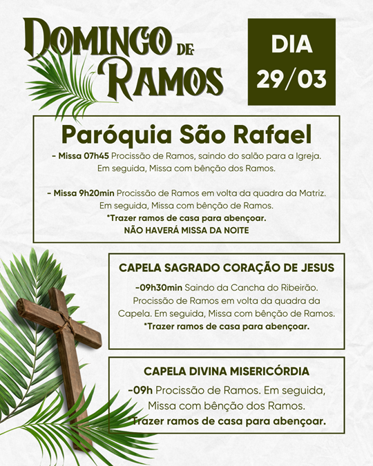 Domingo de Ramos na Paróquia São Rafael Arcanjo