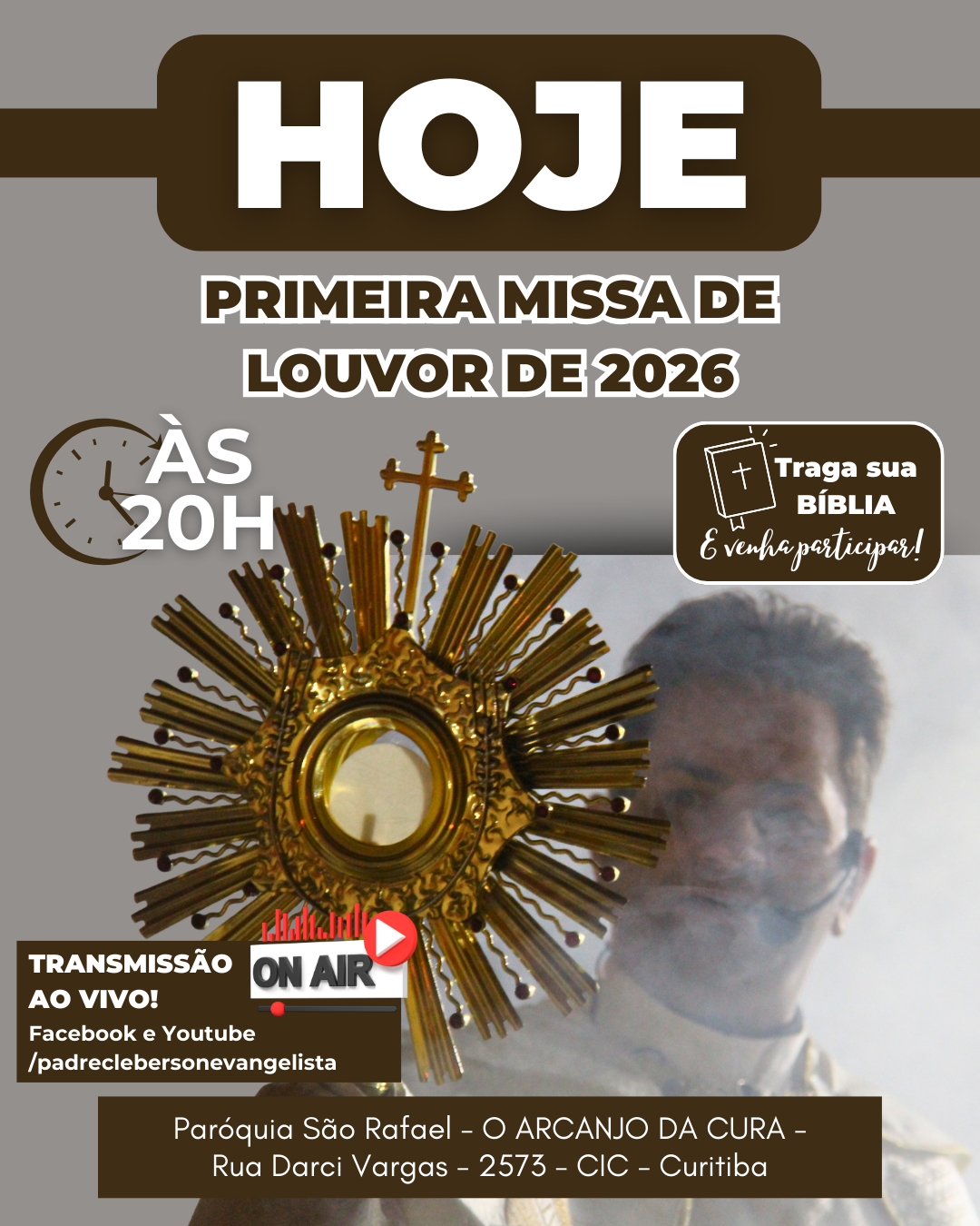 Hoje retornam as Missas de Louvor de Sexta-feira