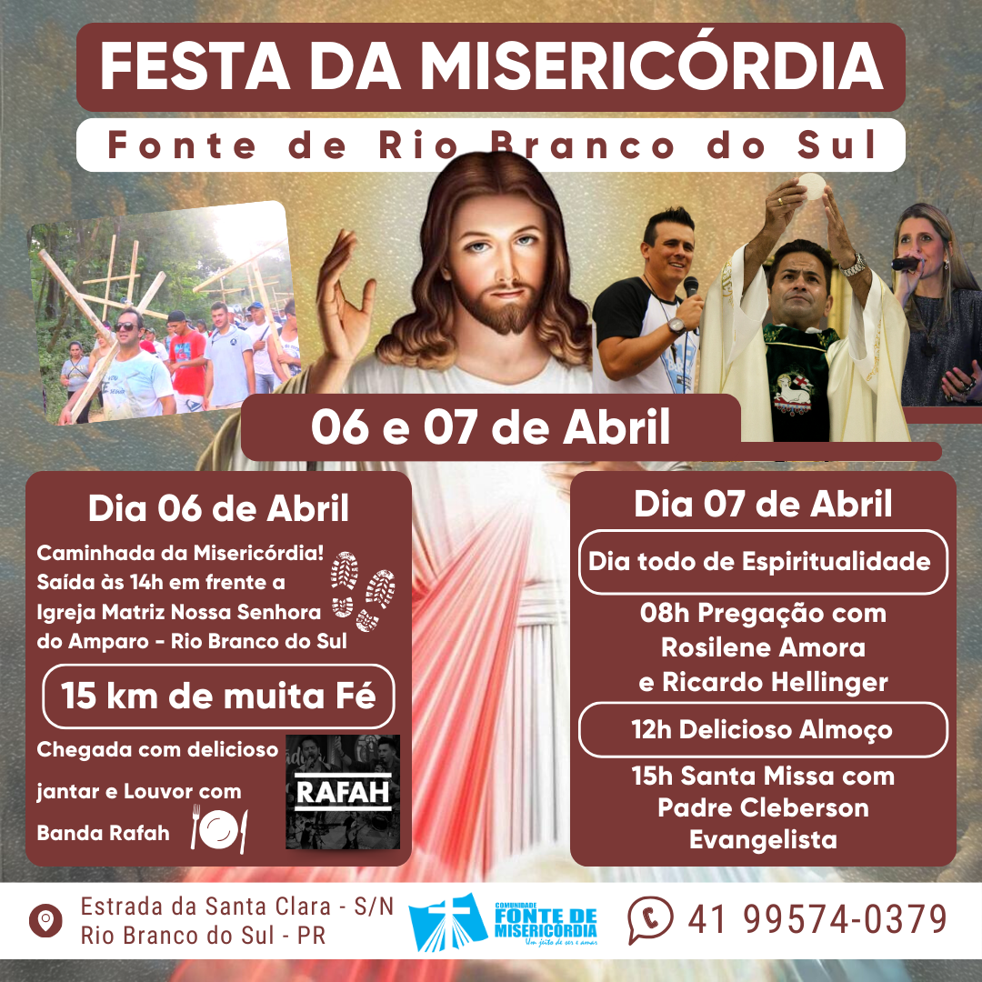 Grande Festa da Misericórdia em Rio Branco do Sul