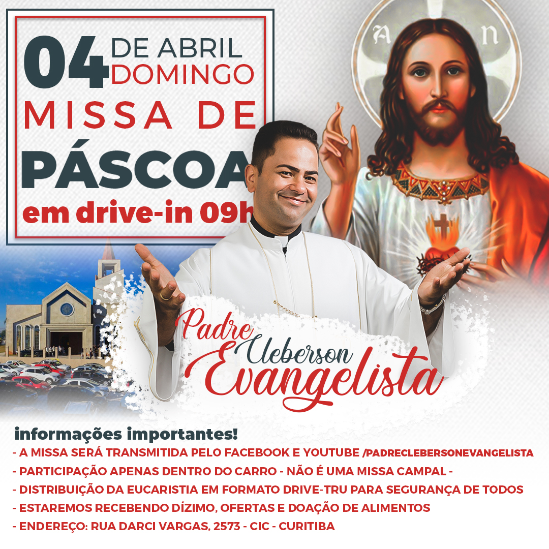 Missa de Páscoa em Drive-in na paróquia São Rafael