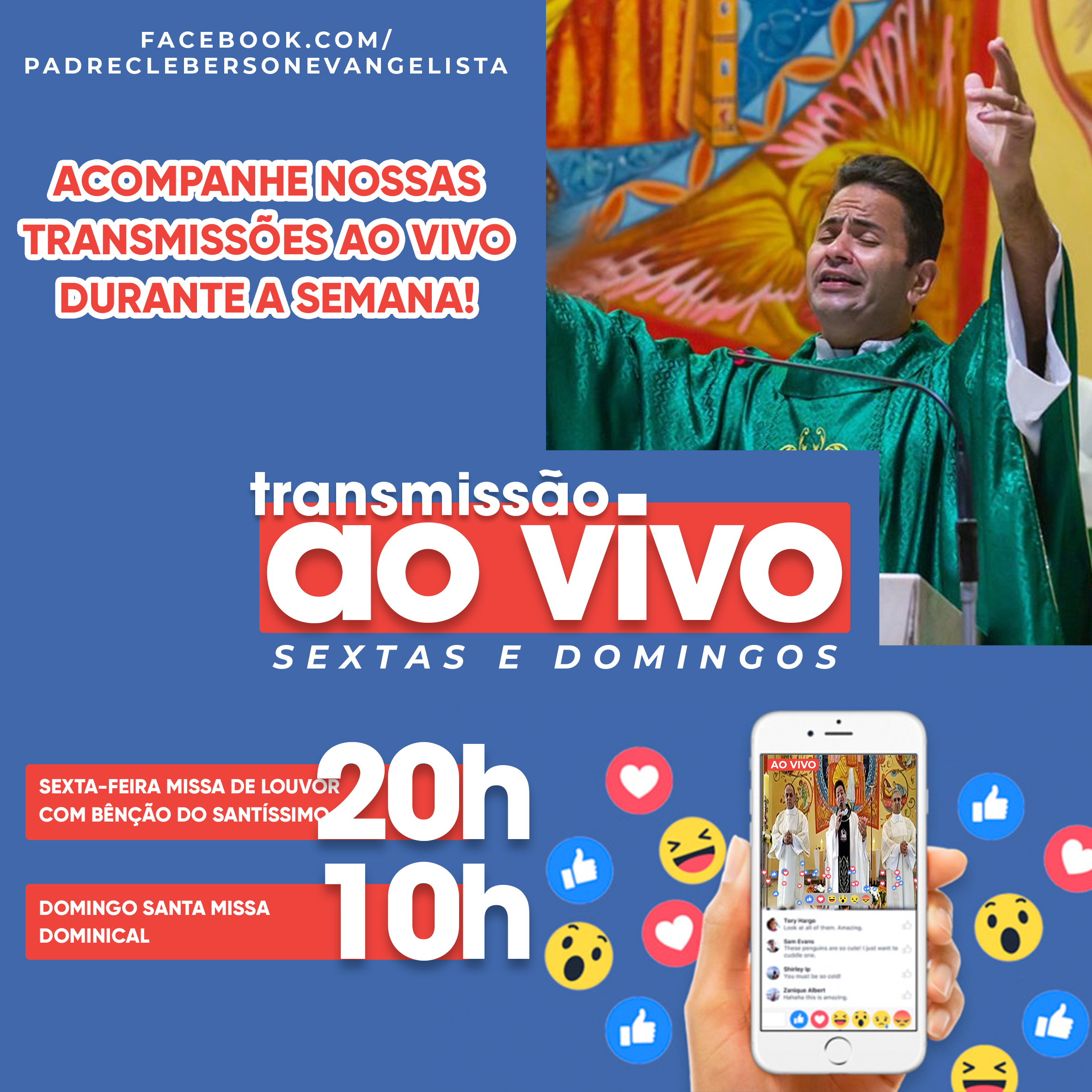 Horários de transmissões ao vivo na Paróquia São Rafael Arcanjo