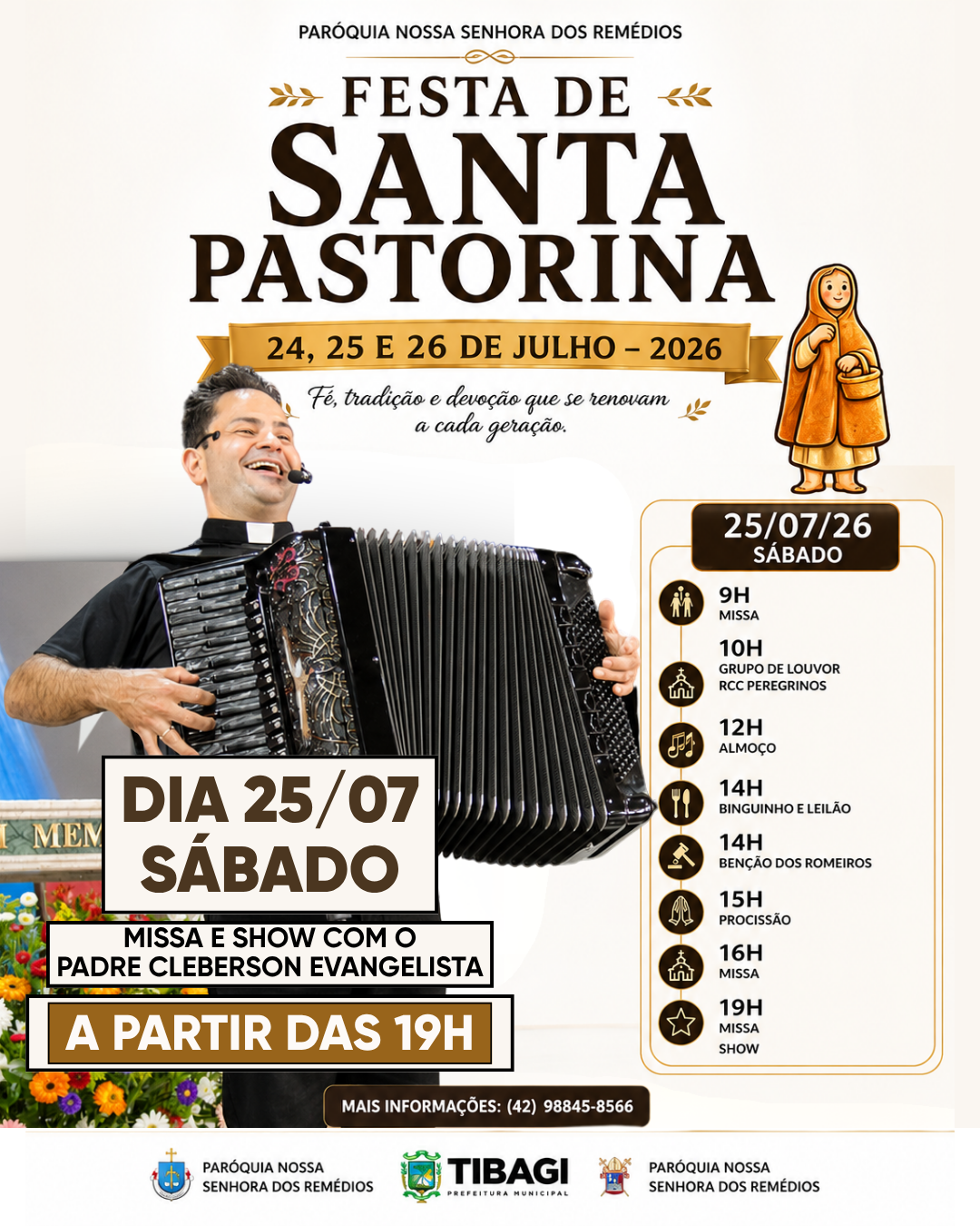 Santa Missa e Show na Festa de Santa Pastorina